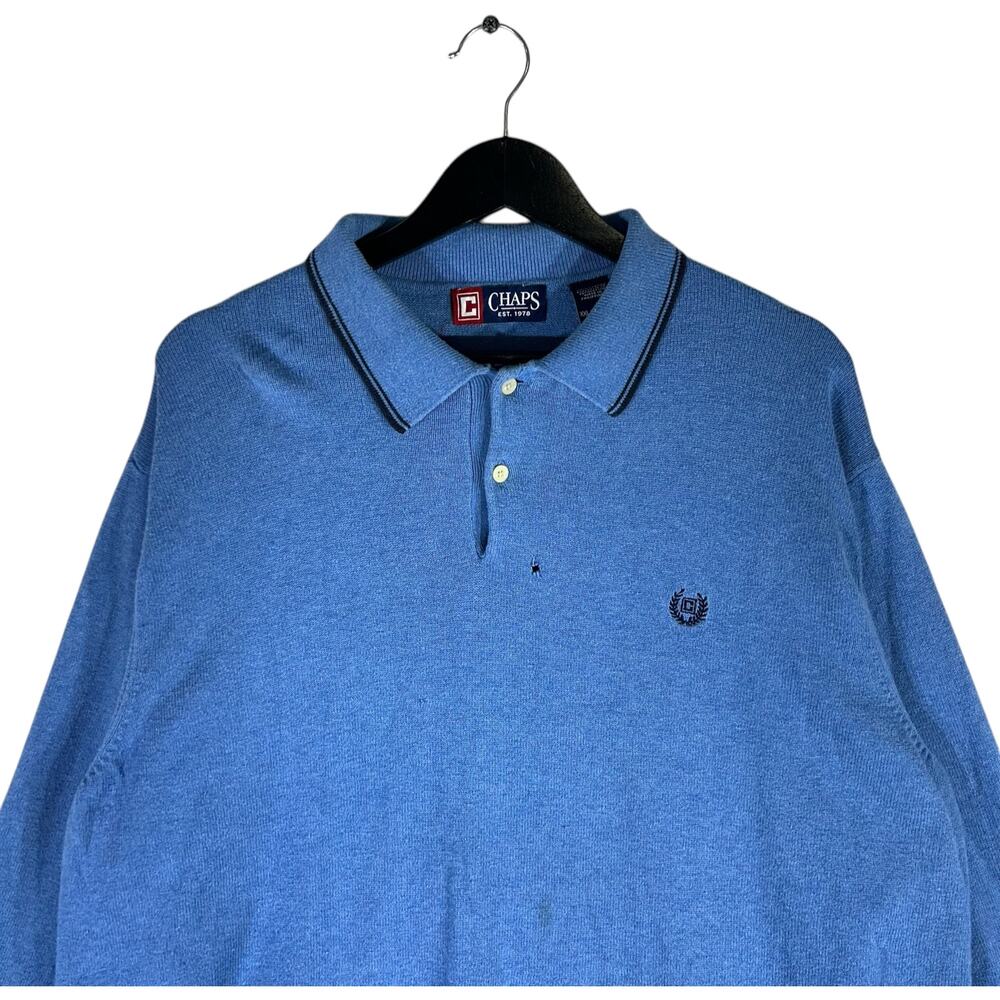 Chaps Mini Logo Collared Sweater - image 2